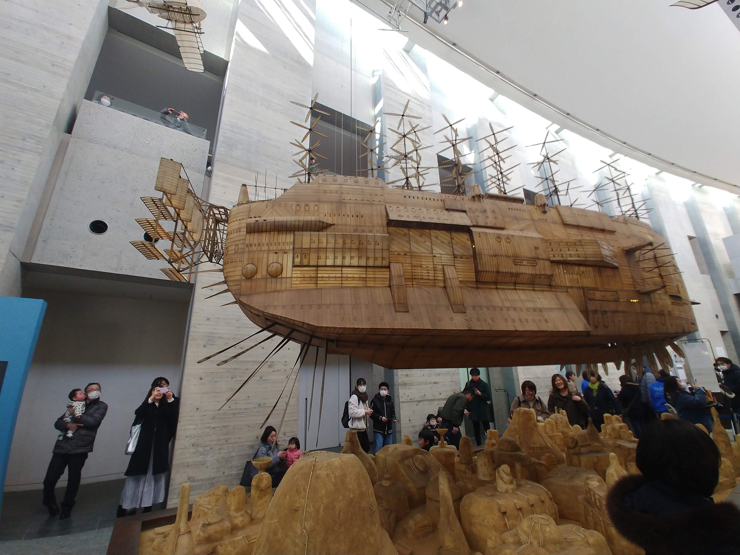 ジブリの大博覧会の飛行船の展示