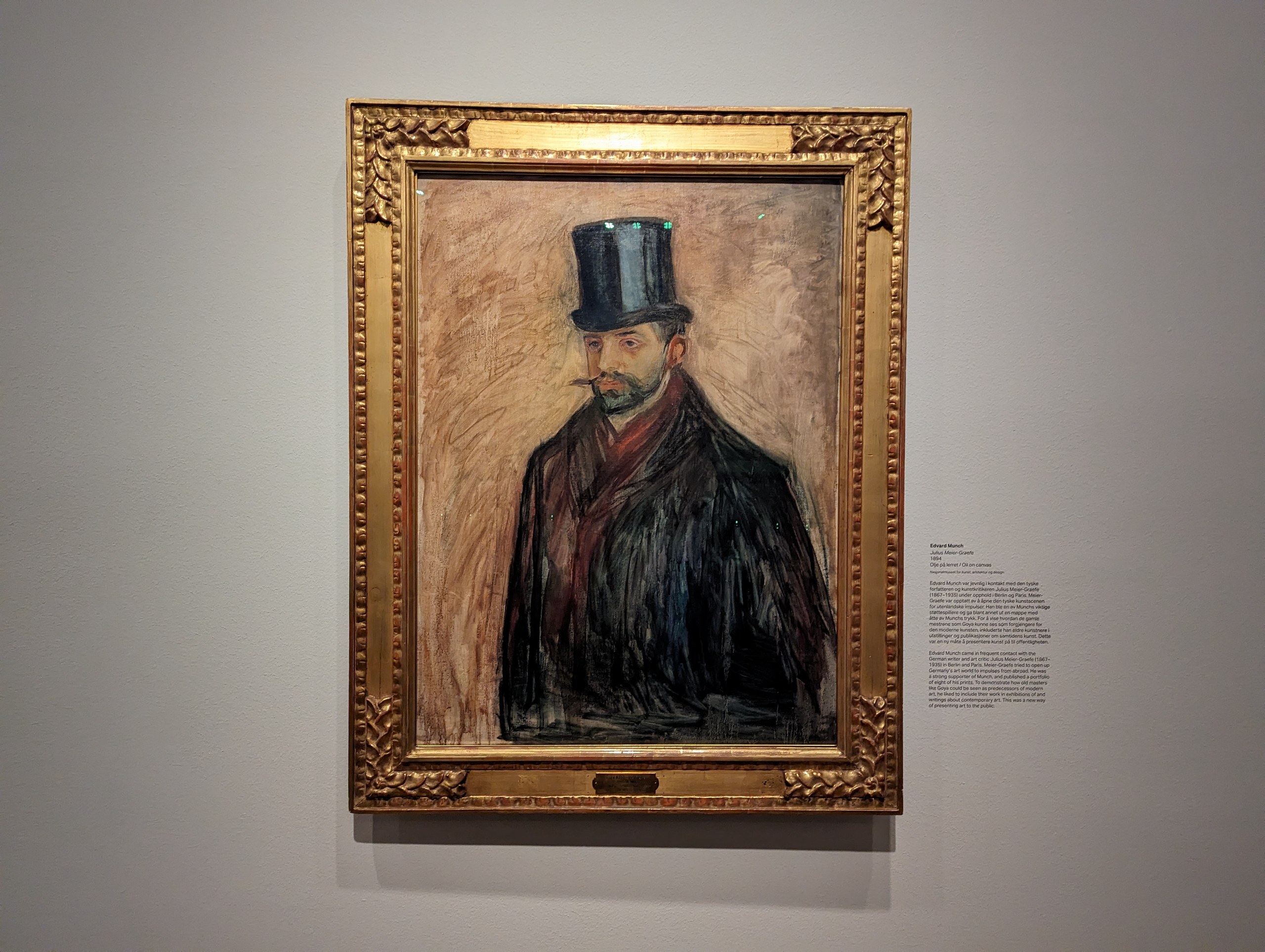 シルクハットをかぶった男性を描いた、ムンクの肖像画