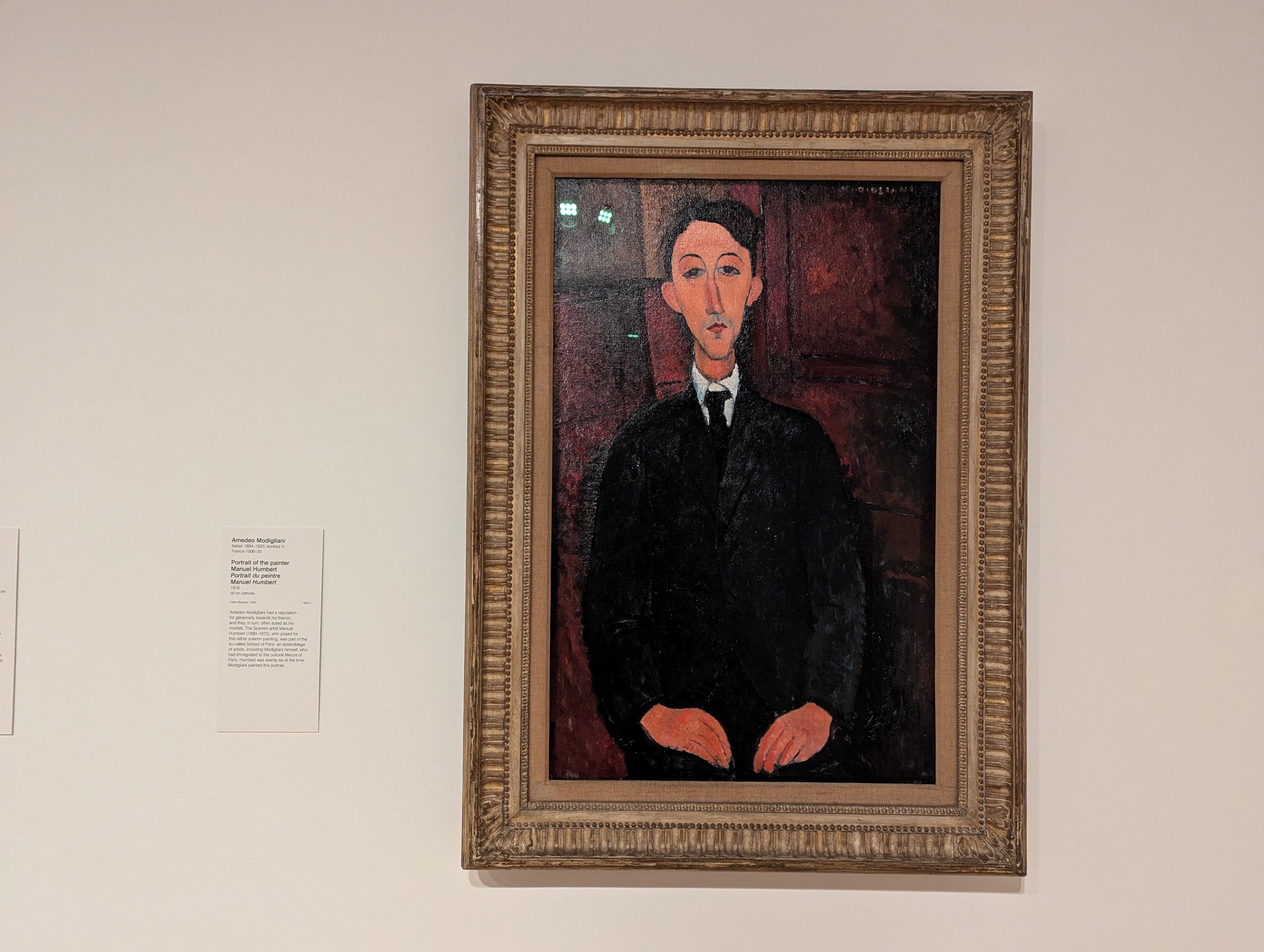 モディリアーニ「画家マヌエル・ウンベルトの肖像」(1916年)